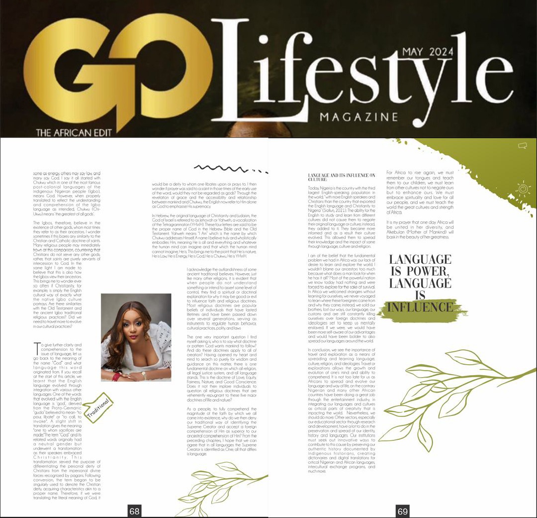 The Question about Language in relation to Education, Culture and Religion- Featured in the GO Lifestyle Magazine